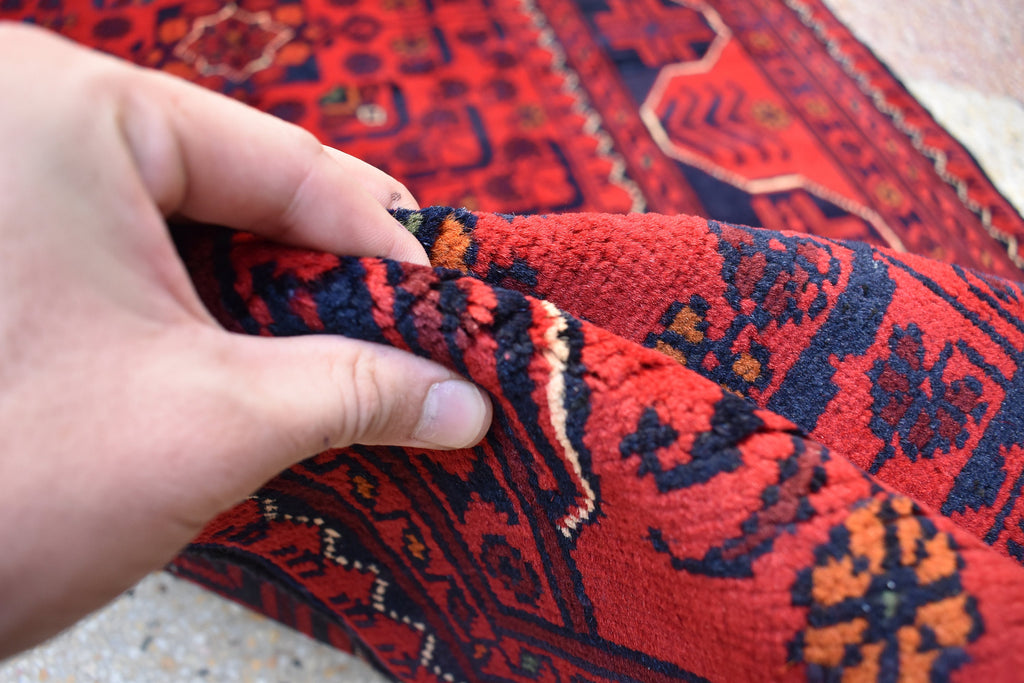 3x5 Bukhara Rug Turkmen 100% Wool Afghan Veg dyes Handmade Bukhara Pattern Turkmen Oriental Rug, Bedroom Rug, Perfect for Office 5.1x3.4 ft