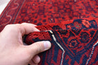 4x6Ft, Bokhara Turkmen Rug – Afghan Handmade 100% Wool Carpet | Vegetable Dyed Bukhara Pattern Oriental Area Rug | Tribal Living Room Decor
