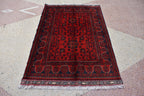 5.1x3.4 Ft Bukhara Rug Turkmen 100% Wool Afghan Veg dyes Handmade Bukhara Pattern Turkmen Oriental Rug, Rug for Bedroom, Office