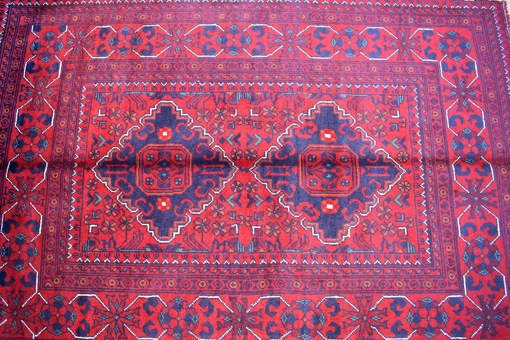 4.10 x 3.4 Ft Bokhara Rug Turkmen 100% Wool Afghan Veg dyes Handmade bukhara Pattern Turkmen Oriental Rug