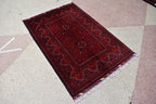 3x5 Bukhara Red Rug Turkmen 100% Wool Afghan Handwoven Rug, Natural Veg dyes, Rug for Living Room, Rug for Bedroom 5.2 x 3.5