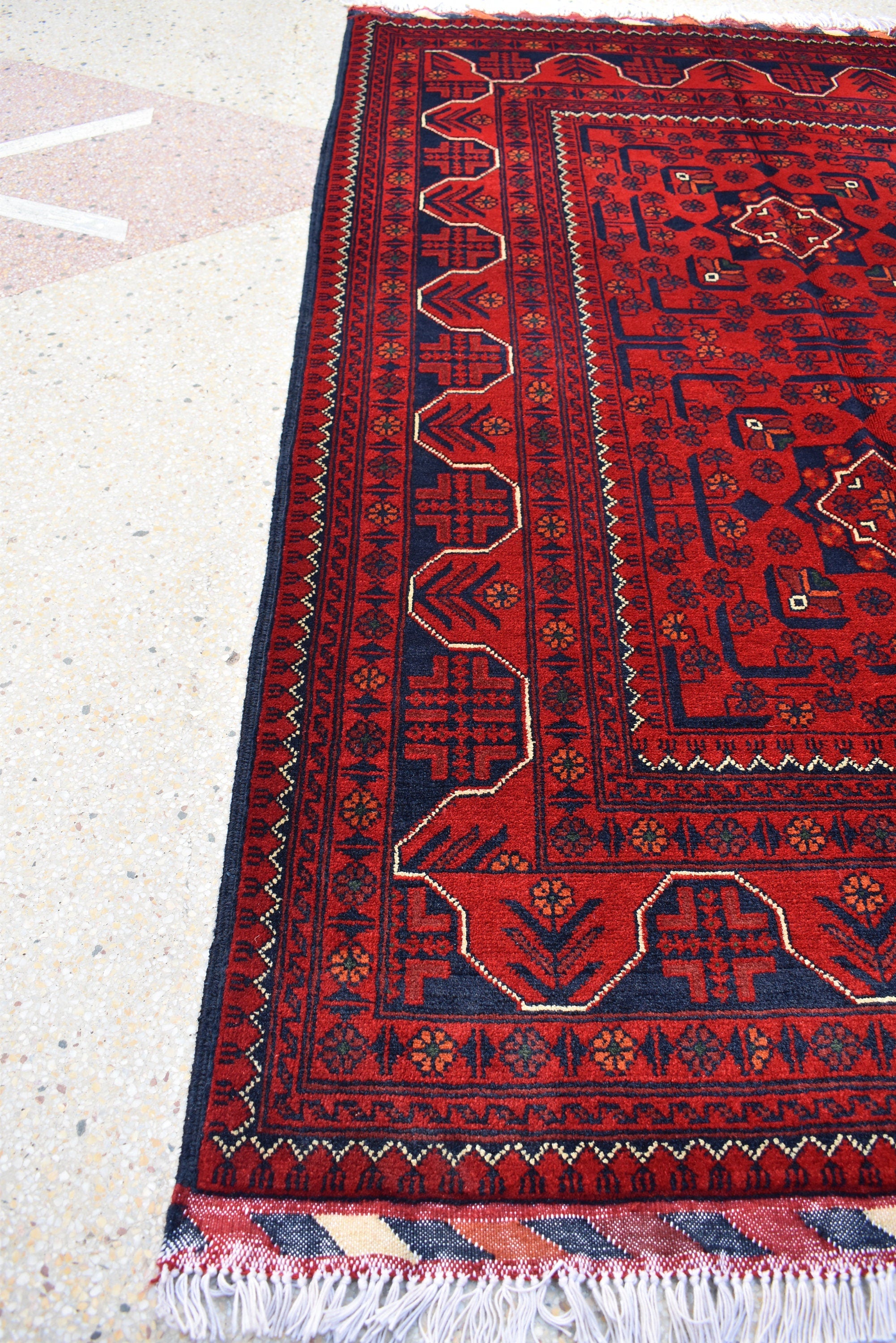 3x5 Bukhara Red Rug Turkmen 100% Wool Afghan Handwoven Rug, Natural Veg dyes, Rug for Living Room, Rug for Bedroom 5.2 x 3.5