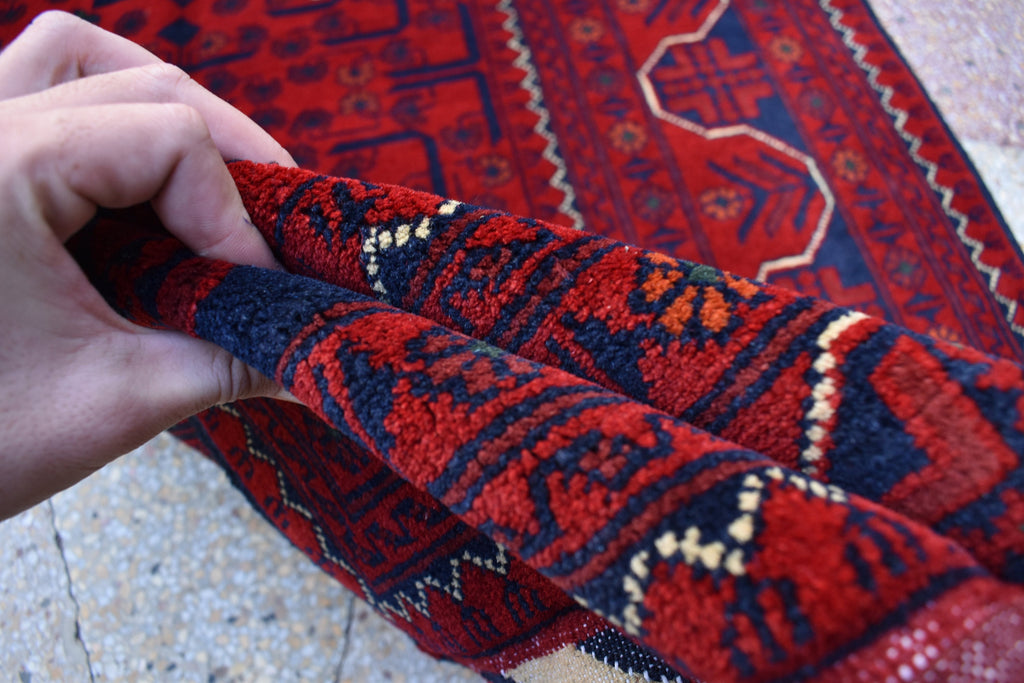 3x5 Bukhara Red Rug Turkmen 100% Wool Afghan Handwoven Rug, Natural Veg dyes, Rug for Living Room, Rug for Bedroom 5.2 x 3.5