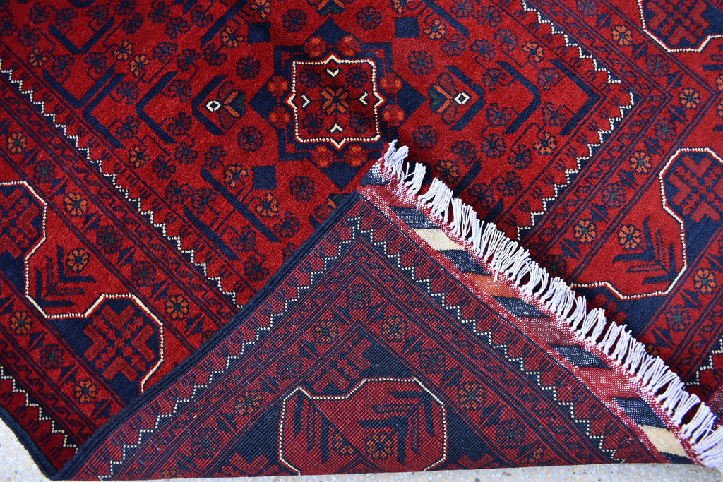 3x5 Bukhara Red Rug Turkmen 100% Wool Afghan Handwoven Rug, Natural Veg dyes, Rug for Living Room, Rug for Bedroom 5.2 x 3.5