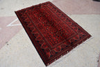 3x5 Bukhara Rug Turkmen 100% Wool Afghan Veg dyes Handmade Bukhara Pattern Turkmen Oriental Rug, Bedroom Rug, Living Room Rug 5.0x3.4 ft
