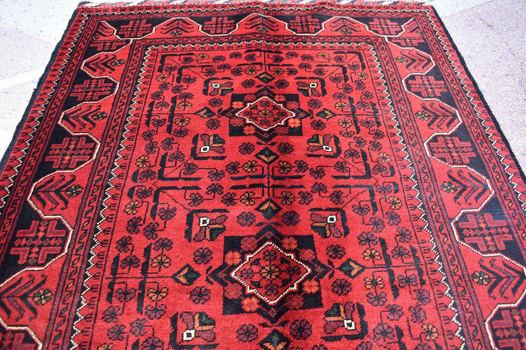 3x5 Bukhara Rug Turkmen 100% Wool Afghan Veg dyes Handmade Bukhara Pattern Turkmen Oriental Rug, Bedroom Rug, Living Room Rug 5.0x3.4 ft