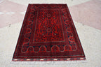 3x5 Bokhara Rug Turkmen 100% Wool Afghan Veg dyes Handmade Oriental Pattern Turkmen Rug, Rugs For Living Room-Bedroom Rug
