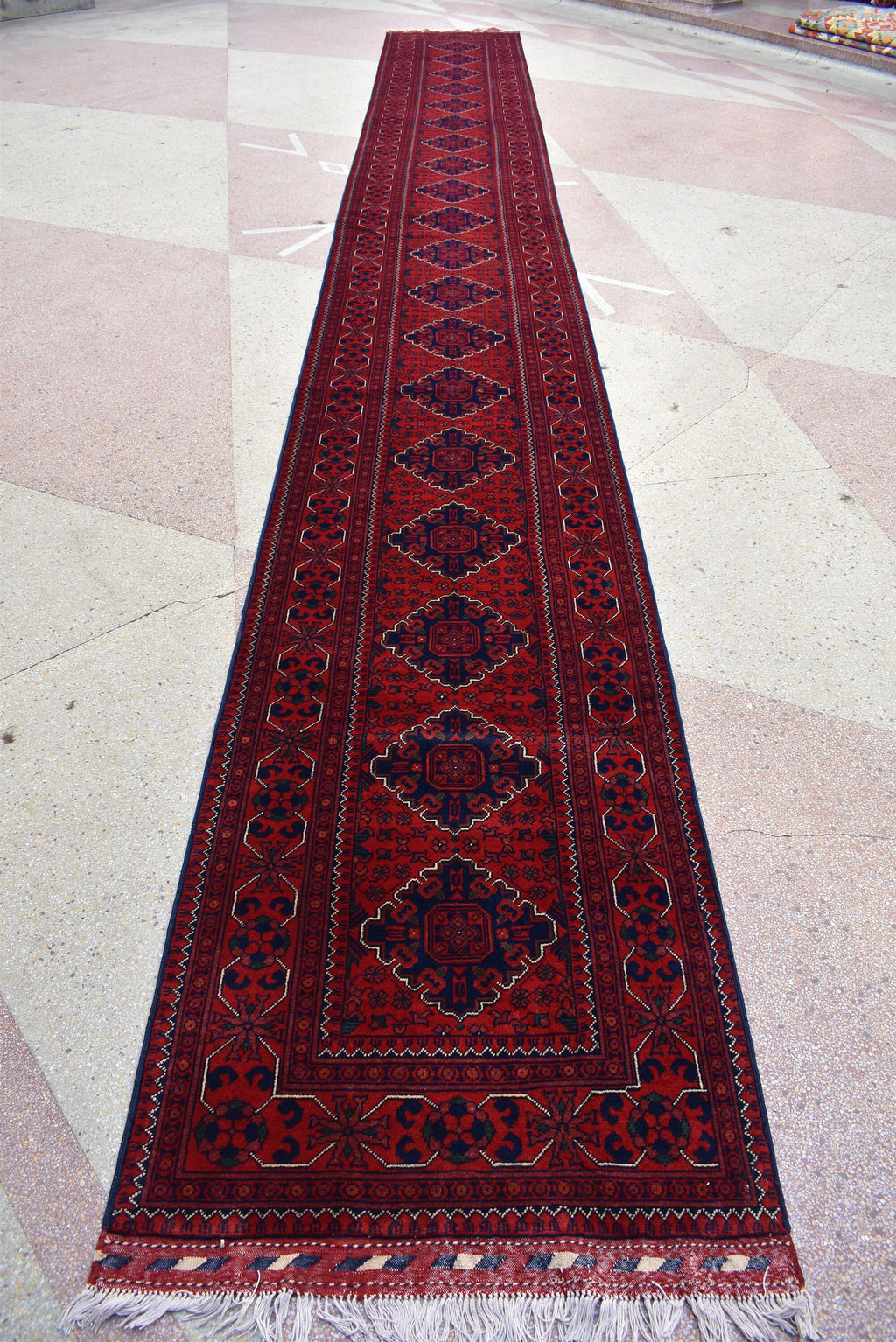 23.0 x 2.9 Ft Long Runner Best Quality Turkmen Khamiyab Khal Mohammadi Bokhara Runner Afghan Handmade Wool Oriental Hallway runner