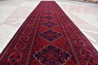 23.0 x 2.9 Ft Long Runner Best Quality Turkmen Khamiyab Khal Mohammadi Bokhara Runner Afghan Handmade Wool Oriental Hallway runner