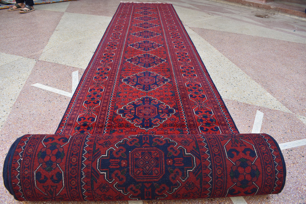 23.0 x 2.9 Ft Long Runner Best Quality Turkmen Khamiyab Khal Mohammadi Bokhara Runner Afghan Handmade Wool Oriental Hallway runner