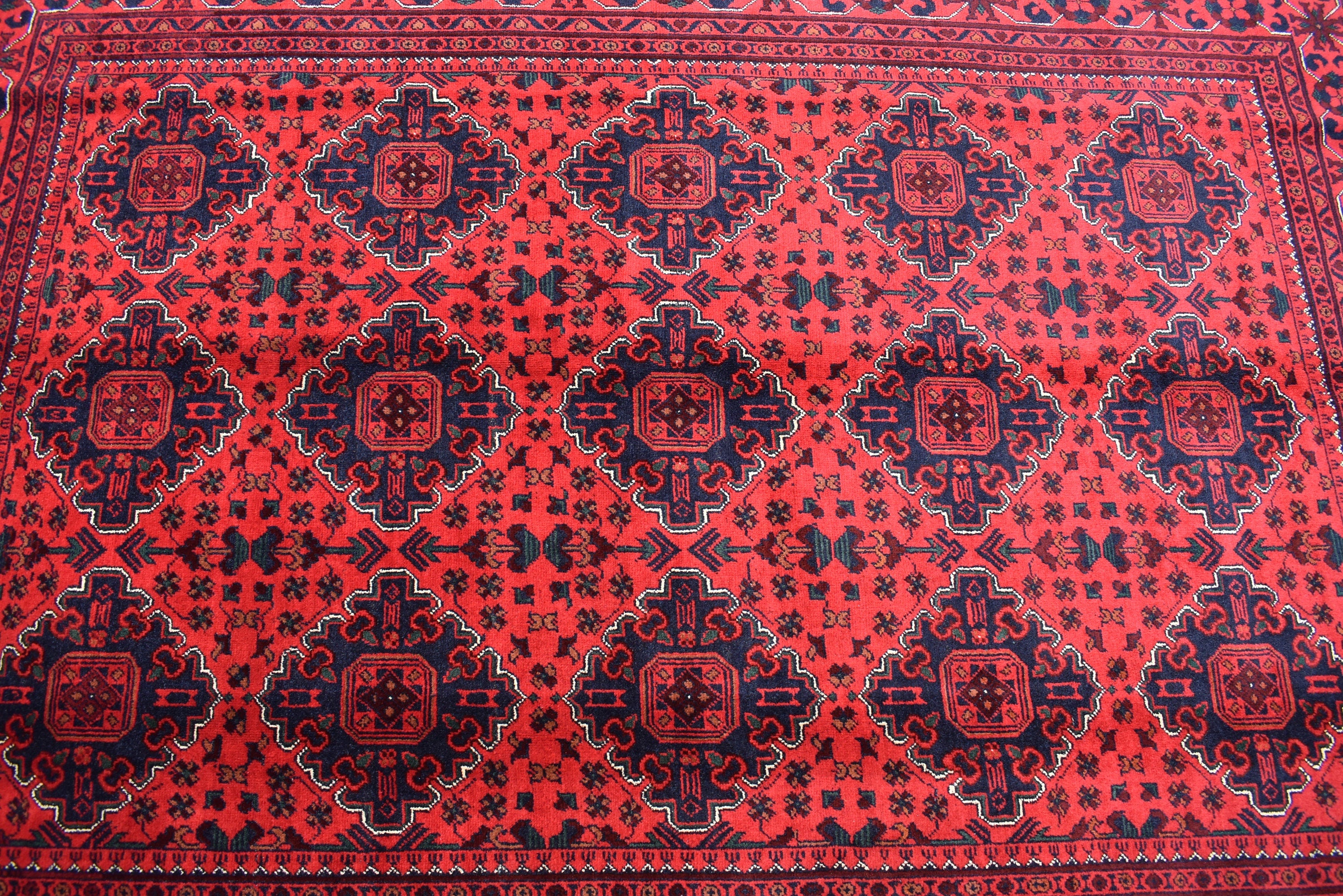 8x5 Bokhara Rug Turkmen 100% Wool Afghan Veg Dyes Handmade Bukhara Pattern Area Rug Turkmen Oriental Rug, Living Room Rug 7.11x5.7 Ft