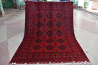 8x5 Bokhara Rug Turkmen 100% Wool Afghan Veg Dyes Handmade Bukhara Pattern Area Rug Turkmen Oriental Rug, Living Room Rug 7.11x5.7 Ft