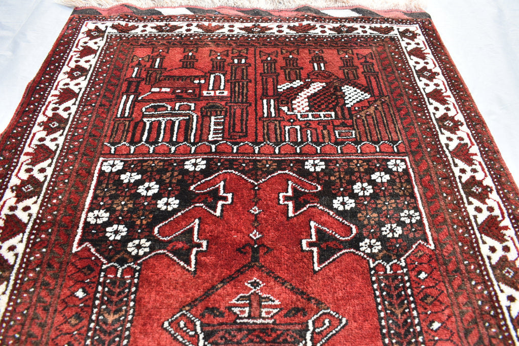 4.2 x 2.9 Vintage Prayer Rug Fine Quality Tribal Prayer Rug Oriental Turkmen Area Rug Handmade Wool Rug Muslim Prayer Carpet