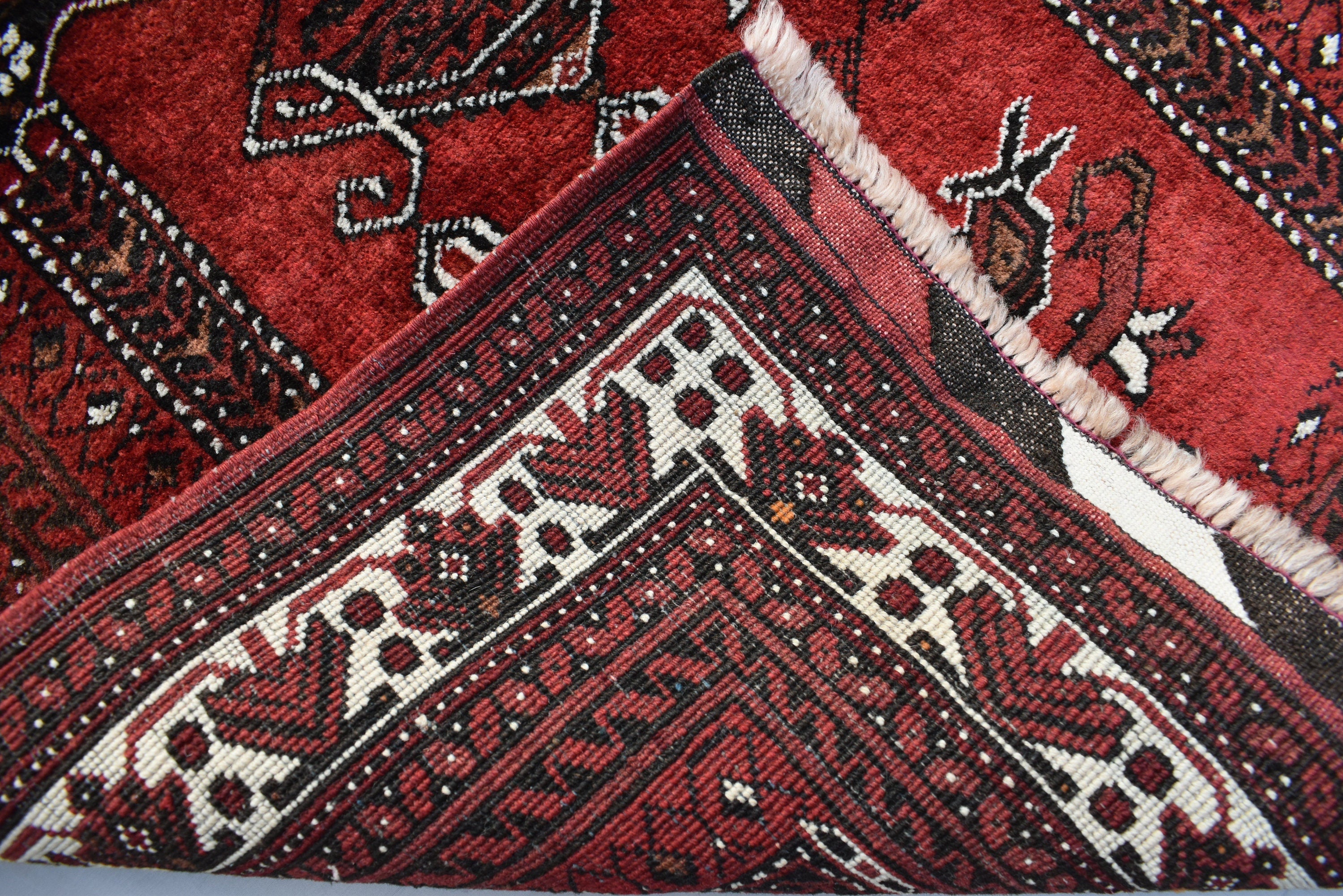 4.2 x 2.9 Vintage Prayer Rug Fine Quality Tribal Prayer Rug Oriental Turkmen Area Rug Handmade Wool Rug Muslim Prayer Carpet