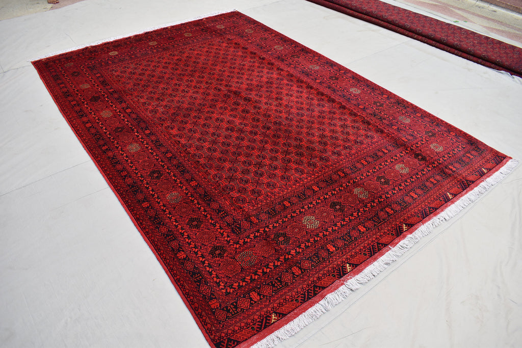 Afghan Bukhara Mowri rug 9.8 x 6.6 Ft High Quality Turkmen Handmade Tekke Ersari rug Vintage Rug In Excellent Condition Oriental Afghan Rug