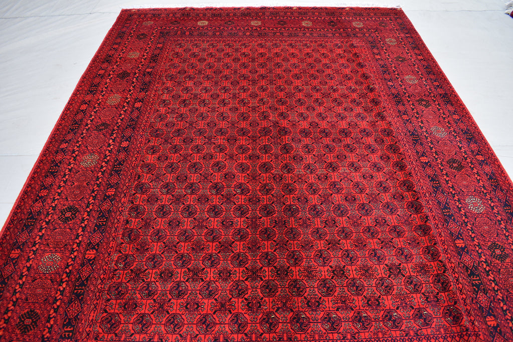 Afghan Bukhara Mowri rug 9.8 x 6.6 Ft High Quality Turkmen Handmade Tekke Ersari rug Vintage Rug In Excellent Condition Oriental Afghan Rug