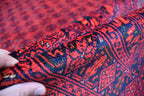 Afghan Bukhara Mowri rug 9.8 x 6.6 Ft High Quality Turkmen Handmade Tekke Ersari rug Vintage Rug In Excellent Condition Oriental Afghan Rug