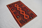 4.9 x 3.1 Ft Geometric Afghan Kilim Rug Afghan Hand Knotted Wool Tribal Antique Turkmen Rug Living Room Rug