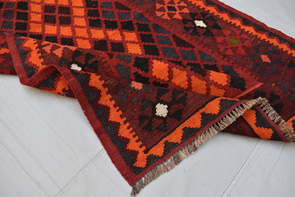 4.9 x 3.1 Ft Geometric Afghan Kilim Rug Afghan Hand Knotted Wool Tribal Antique Turkmen Rug Living Room Rug