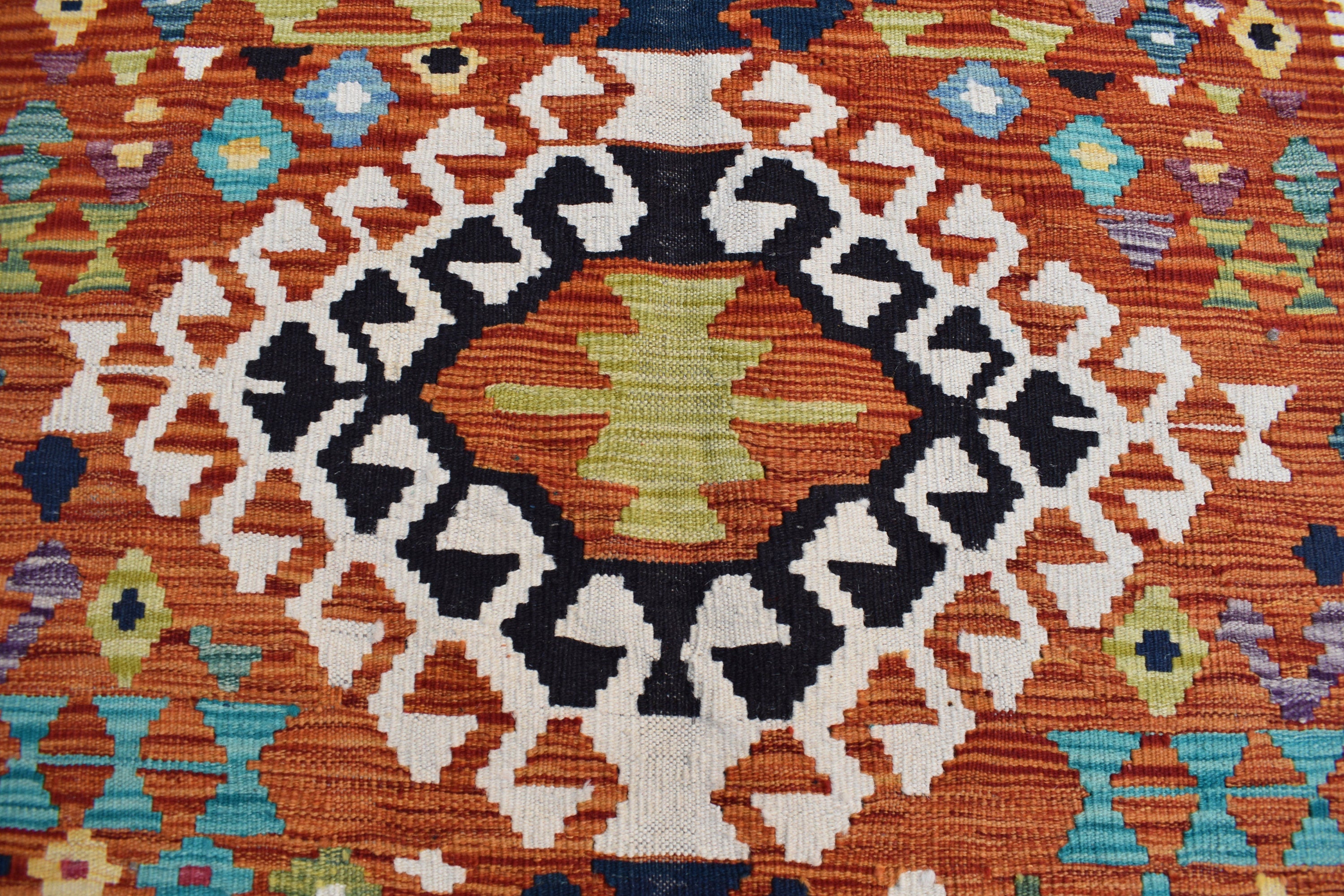 Kilim Area Rug 6x8Ft, Authentic Turkish Style Geometric Kilim Veg dyes Wool Rugs For Living room/ bedroom rug/ Baho Home Decor Rug