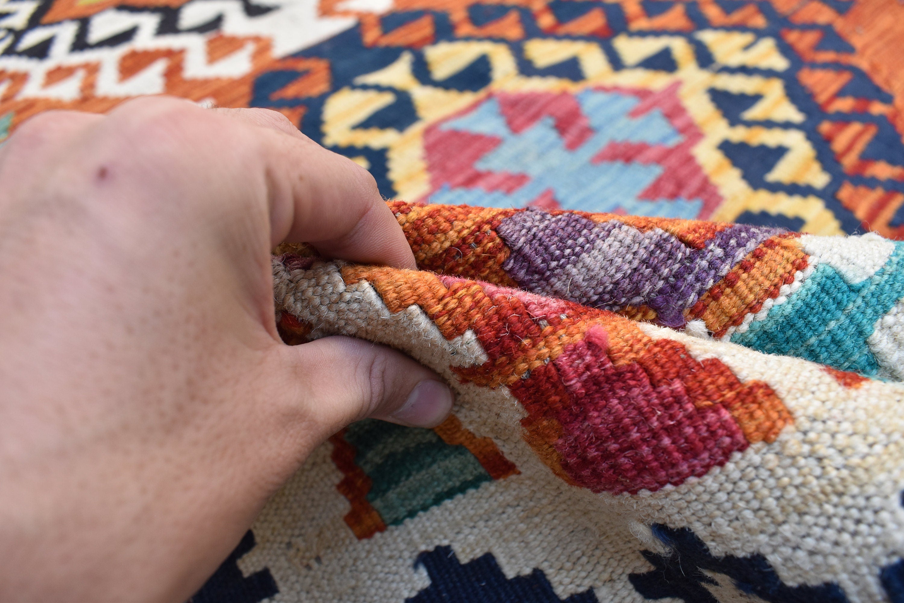 Kilim Area Rug 6x8Ft, Authentic Turkish Style Geometric Kilim Veg dyes Wool Rugs For Living room/ bedroom rug/ Baho Home Decor Rug