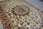 7x10 Afghan Handmade Bukhara Oriental Medallion Rug Afghan Oriental Kashmiri Floral Rug Turkmen Tribal Area Rug, Rug for Living Room 10x6.7
