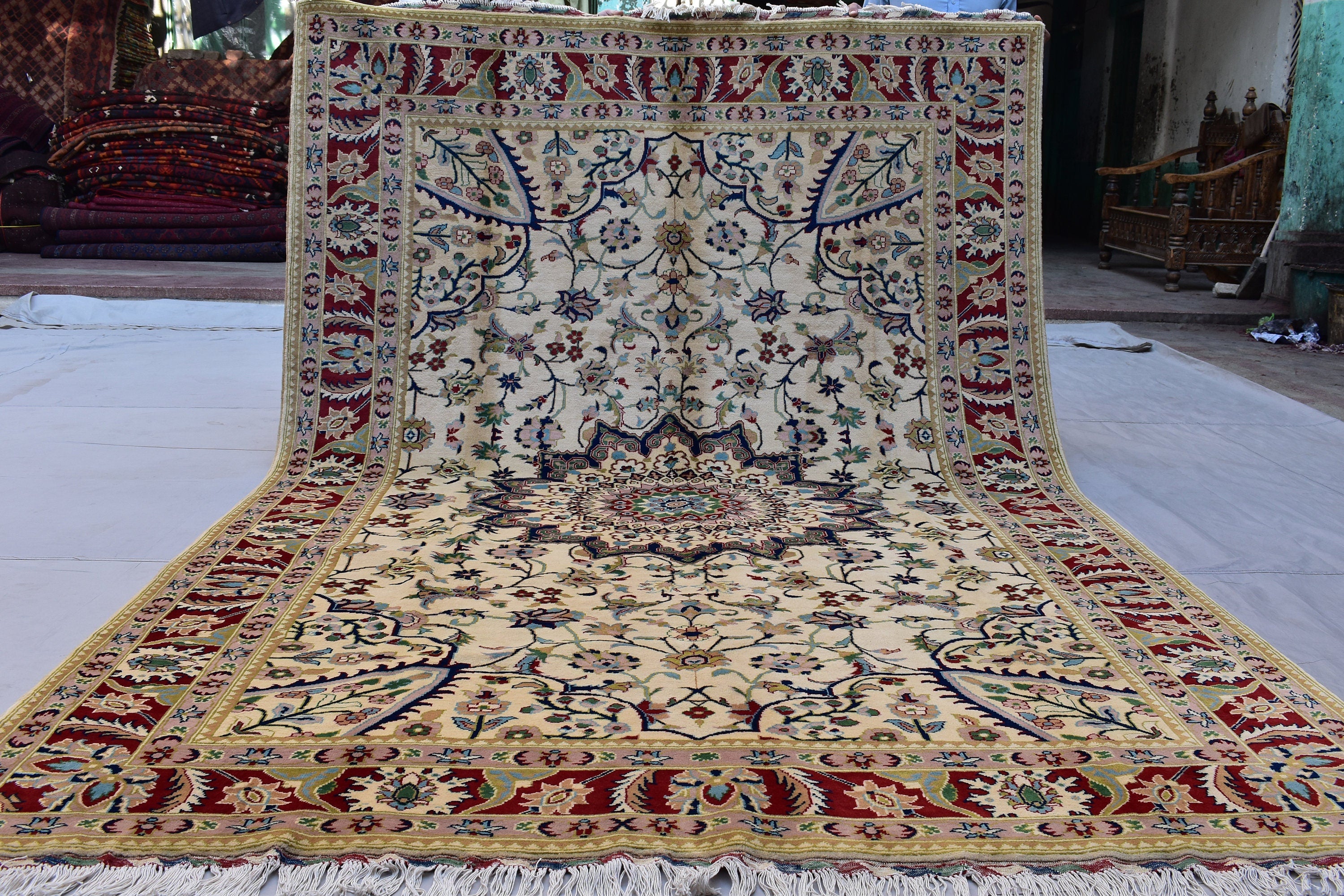 7x10 Afghan Handmade Bukhara Oriental Medallion Rug Afghan Oriental Kashmiri Floral Rug Turkmen Tribal Area Rug, Rug for Living Room 10x6.7