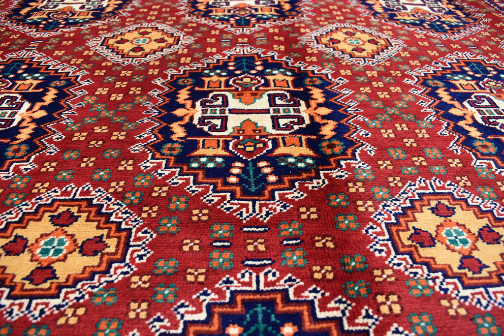 9.10 x 6.6 Ft Afghan Turkmen rug 100% Soft Wool Rug Samarqand Handmade Oriental Living room rug