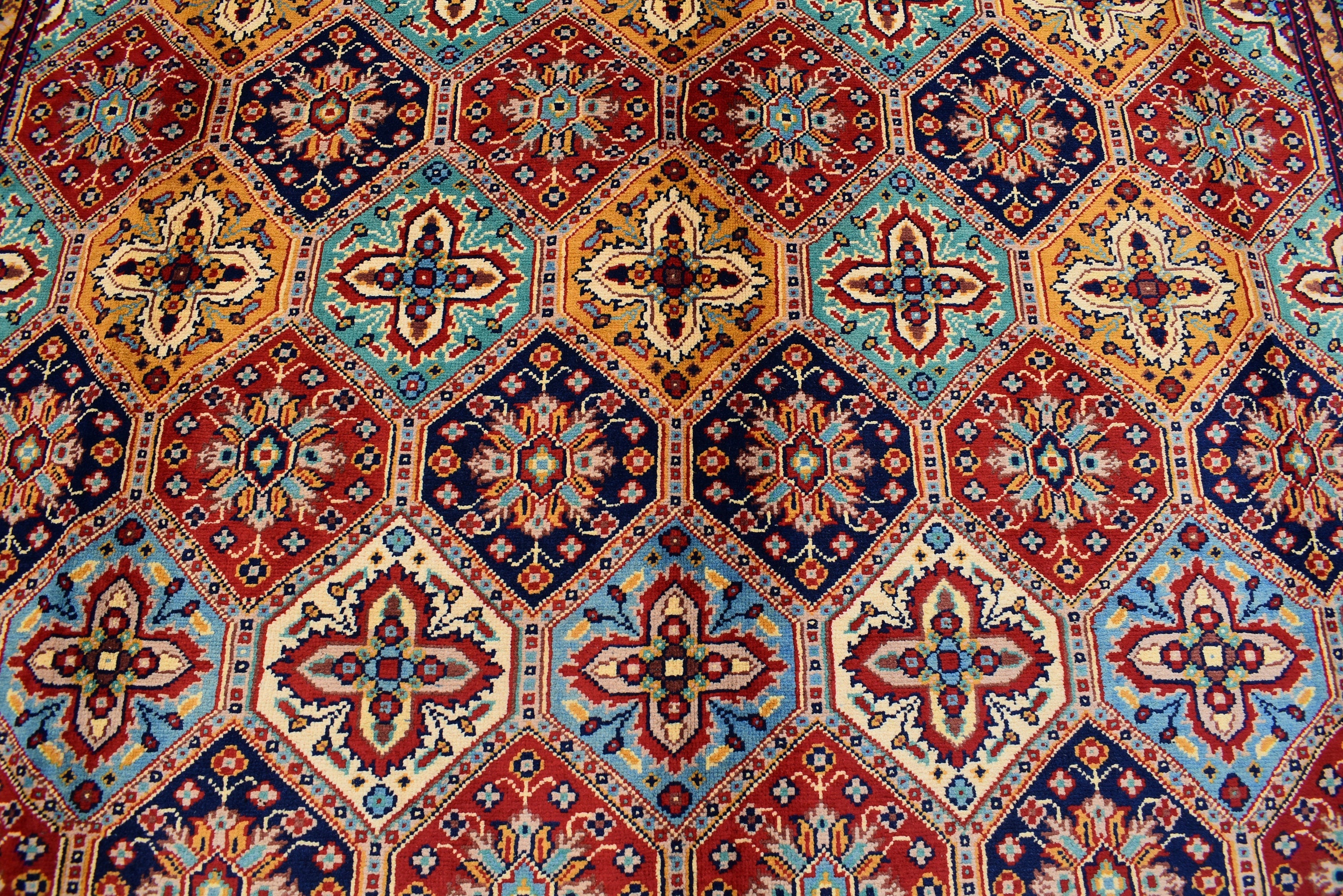 7x10 Handwoven Kashai Rug, Multicolor Authentic Rug, Boho Home Decor, Rug for Living Room, Dining Room Rug, Large area Floor Rug 10.5x6.9 ft