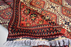 7x10 Handmade Large Maranus Afghan Rug–Orange & Bronze Tribal Design, Premium Wool, Oversized Floor Carpet, Boho Chic Home Decor 6.6x10.2 ft