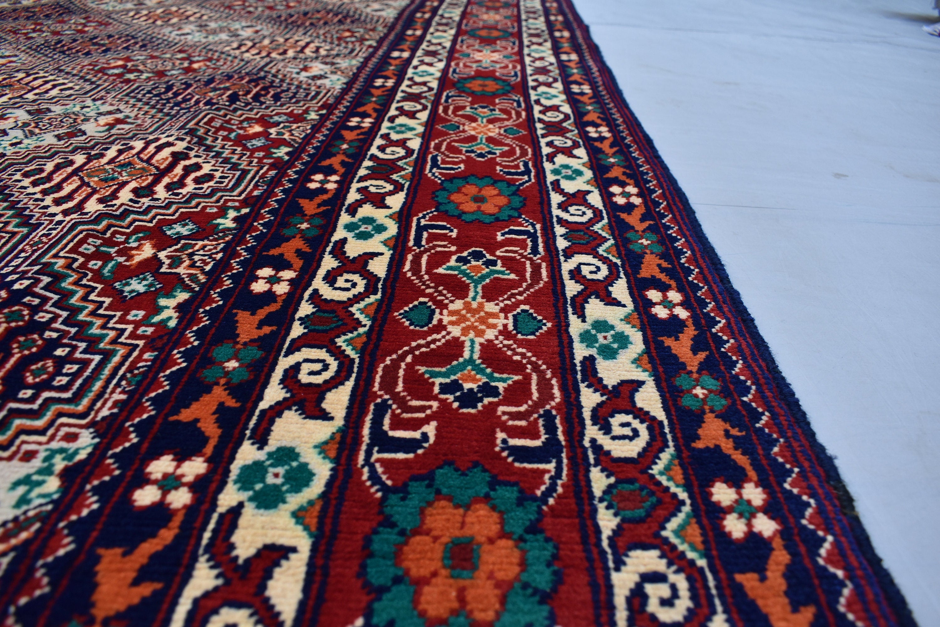 7x10 Large Area Rug Afghan Hand knotted Area Rug, Soft, Elegant and Timeless Craftmanship, Rug for Living Room, Bedroom, Persian Style Rug