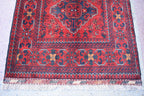 7.3x2.9 Handmade Runner Rug Afghan Runner Turkmen Bokhara Runner Tribal Rug Hallway Runner Red Runner Rug 100% Wool Runner