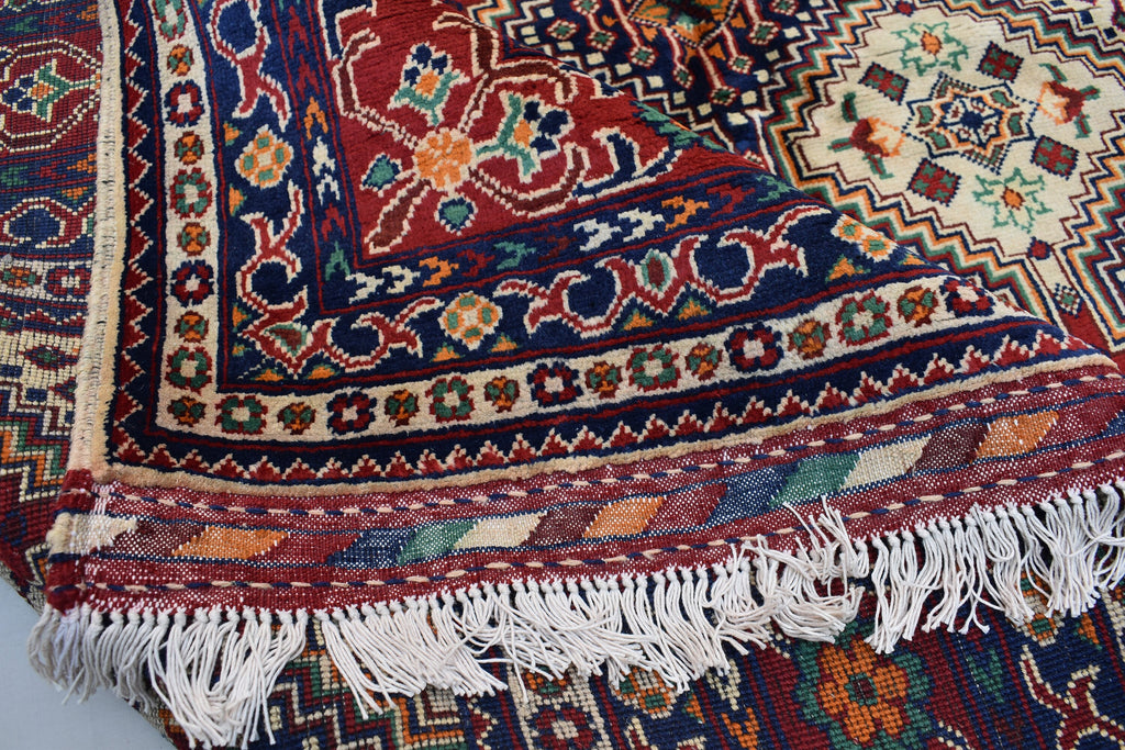 10x13 Large Yalama Gul Tribal Afghan Hand-knotted Rug, Multiple colors, Rug for Living Room, Dining Room Rug, Authentic Persian Home Style