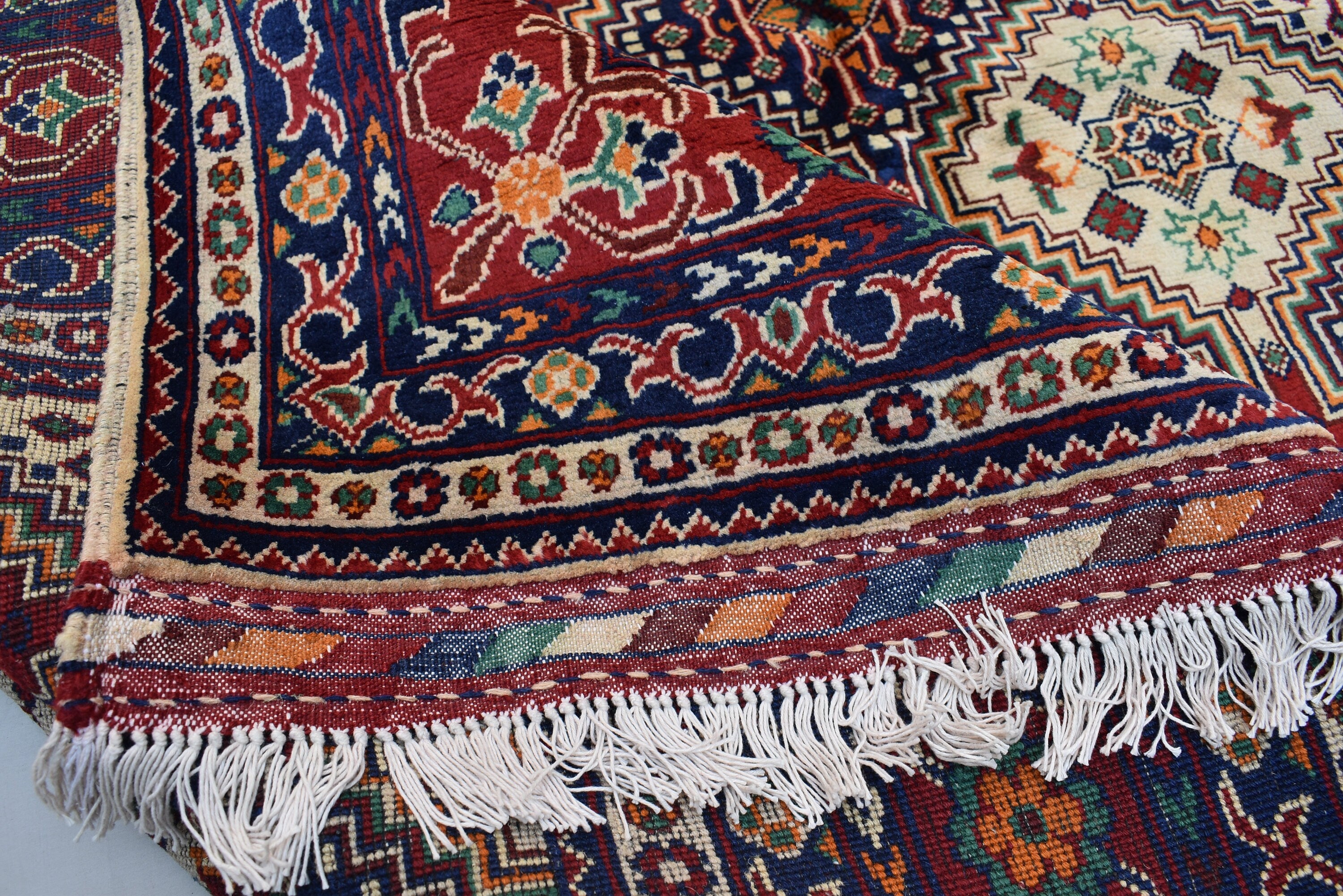 10x13 Large Yalama Gul Tribal Afghan Hand-knotted Rug, Multiple colors, Rug for Living Room, Dining Room Rug, Authentic Persian Home Style