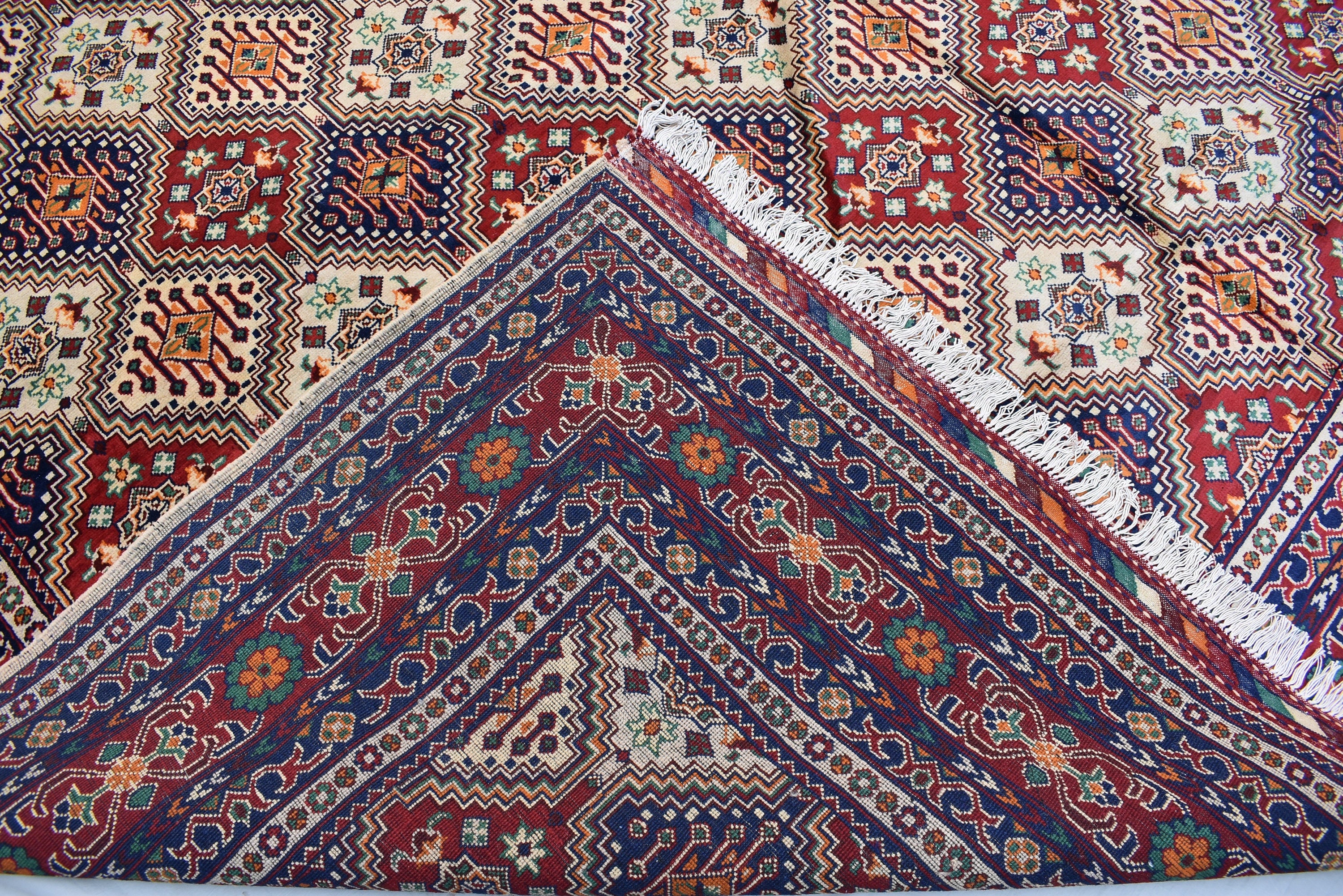 10x13 Large Yalama Gul Tribal Afghan Hand-knotted Rug, Multiple colors, Rug for Living Room, Dining Room Rug, Authentic Persian Home Style