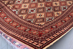Ft 12.10 x 9.9 Large Handmade Rug Large Afghan Turkmen Tribal Yalama Gol Bokhara Pattern Wool Veg dye, Large Oriental Afghan