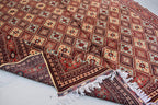 Ft 12.10 x 9.9 Large Handmade Rug Large Afghan Turkmen Tribal Yalama Gol Bokhara Pattern Wool Veg dye, Large Oriental Afghan