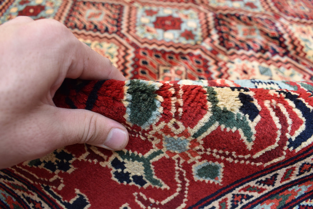 Ft 12.10 x 9.9 Large Handmade Rug Large Afghan Turkmen Tribal Yalama Gol Bokhara Pattern Wool Veg dye, Large Oriental Afghan