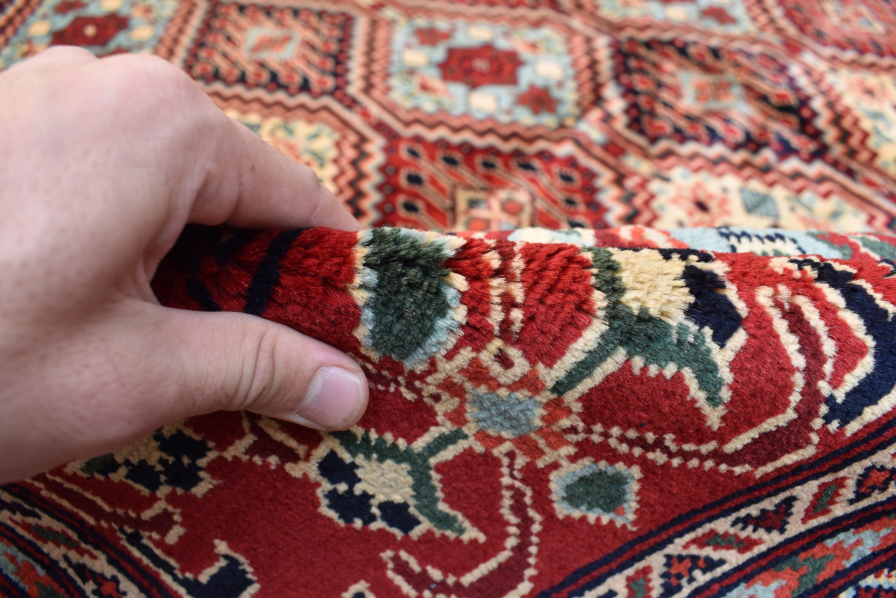 Ft 12.10 x 9.9 Large Handmade Rug Large Afghan Turkmen Tribal Yalama Gol Bokhara Pattern Wool Veg dye, Large Oriental Afghan