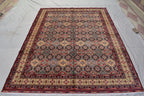 13.2 x 9.11 Ft Large Area Rug Afghan Handmade High Pile RugTukroman Multi Color Silky Soft Wool Rug Oriental Bokhara Ersari Rug For Bedroom