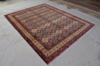 13.2 x 9.11 Ft Large Area Rug Afghan Handmade High Pile RugTukroman Multi Color Silky Soft Wool Rug Oriental Bokhara Ersari Rug For Bedroom