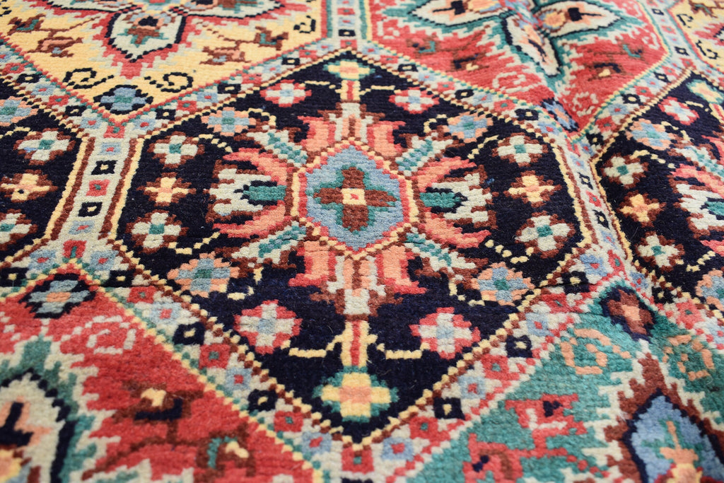13.2 x 9.11 Ft Large Area Rug Afghan Handmade High Pile RugTukroman Multi Color Silky Soft Wool Rug Oriental Bokhara Ersari Rug For Bedroom