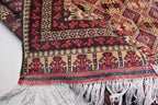 Large Afghan Wool Rug – Handmade Turkmen Wool Carpet |Bokhara Pattern Oriental Rug | Vegetable Dyed Tribal Area Rug, Living Room Rug 10x13ft