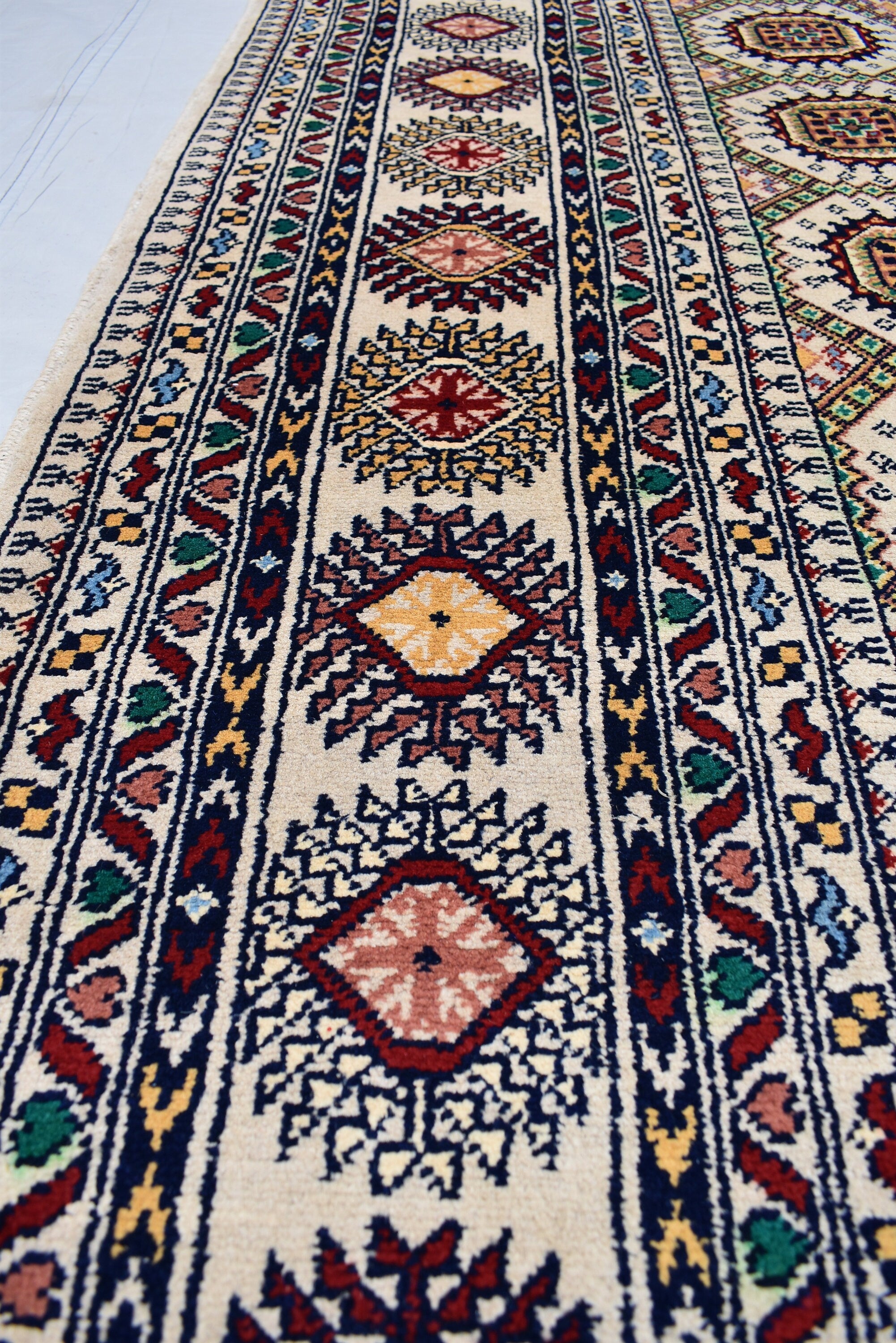 11.6 x 8.3 Ft Tribal Area Rug Fine Quality Afghan Hand Knotted Beige Wool Rug High Pile Soft Rug Oriental Rug Living Room Rug Bedroom Rug,