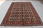 8x12Ft Large Afghan Handwoven Rug, Turkmen Wool Area Rug, Vegetable Dyed Multi Color Beautiful Rug, Rug for Living Room, Bedroom Rug 364x254