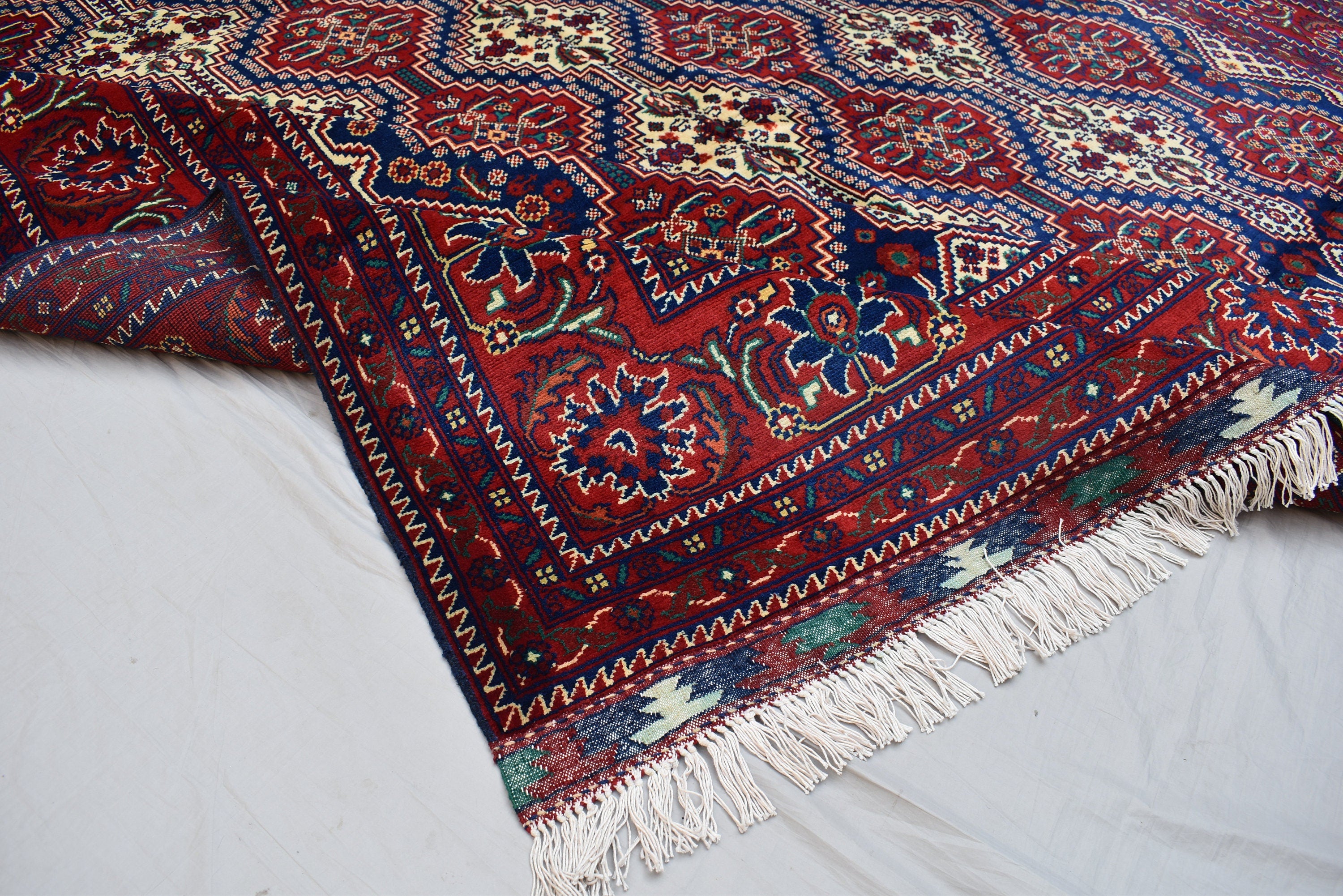 8x12 Authentic Bukhara Rug -Handwoven Central Asian Masterpiece for Your Home, Boho Home Decor, Rug for Living Room, Dining Room 11.9x8.2 ft