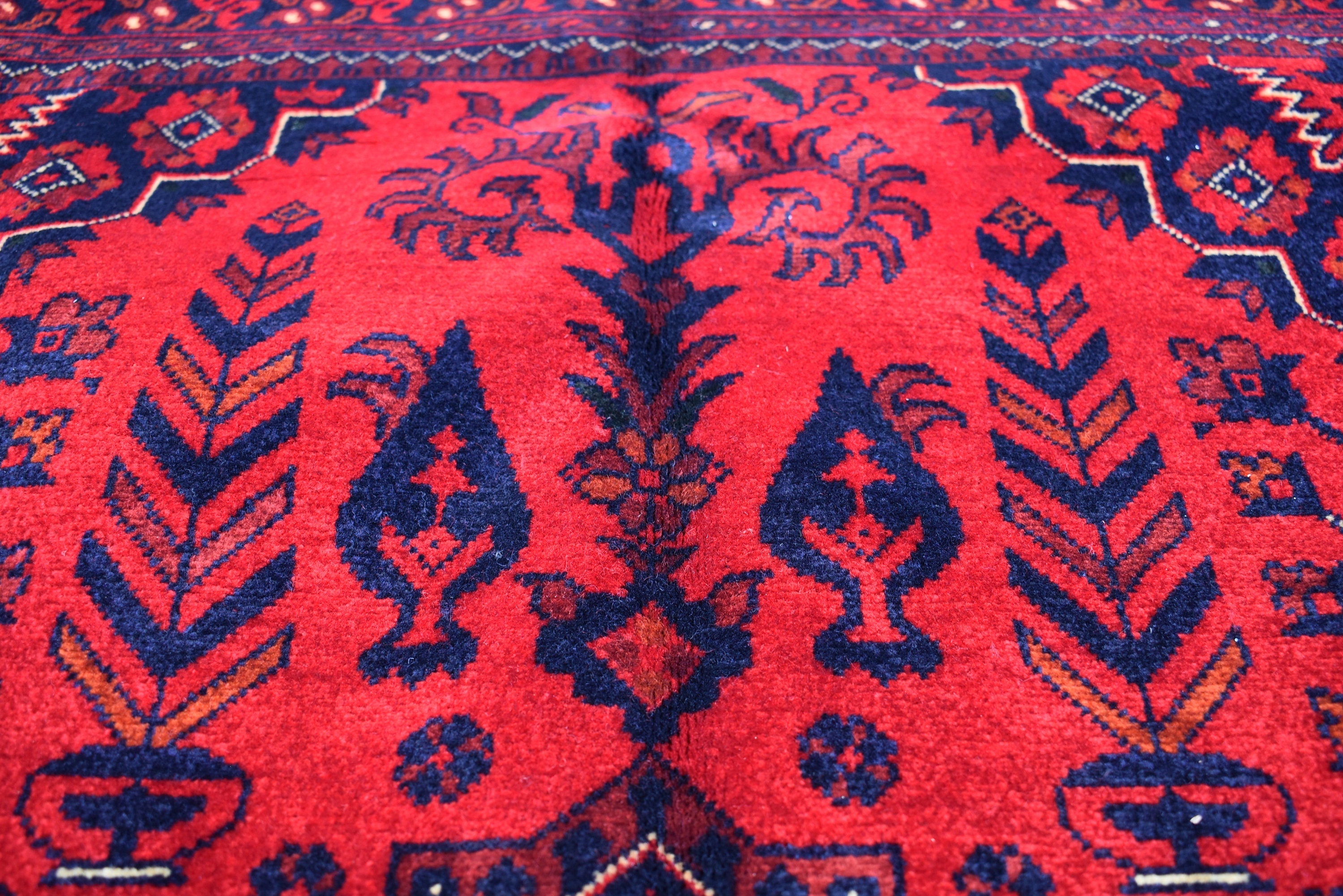 8x11 Top Quality Rug-Top Quality Handwoven Oriental Rug for Elegant Interiors,Rug for Living Room, Dining room Rug, Rich Red and Blue Rug
