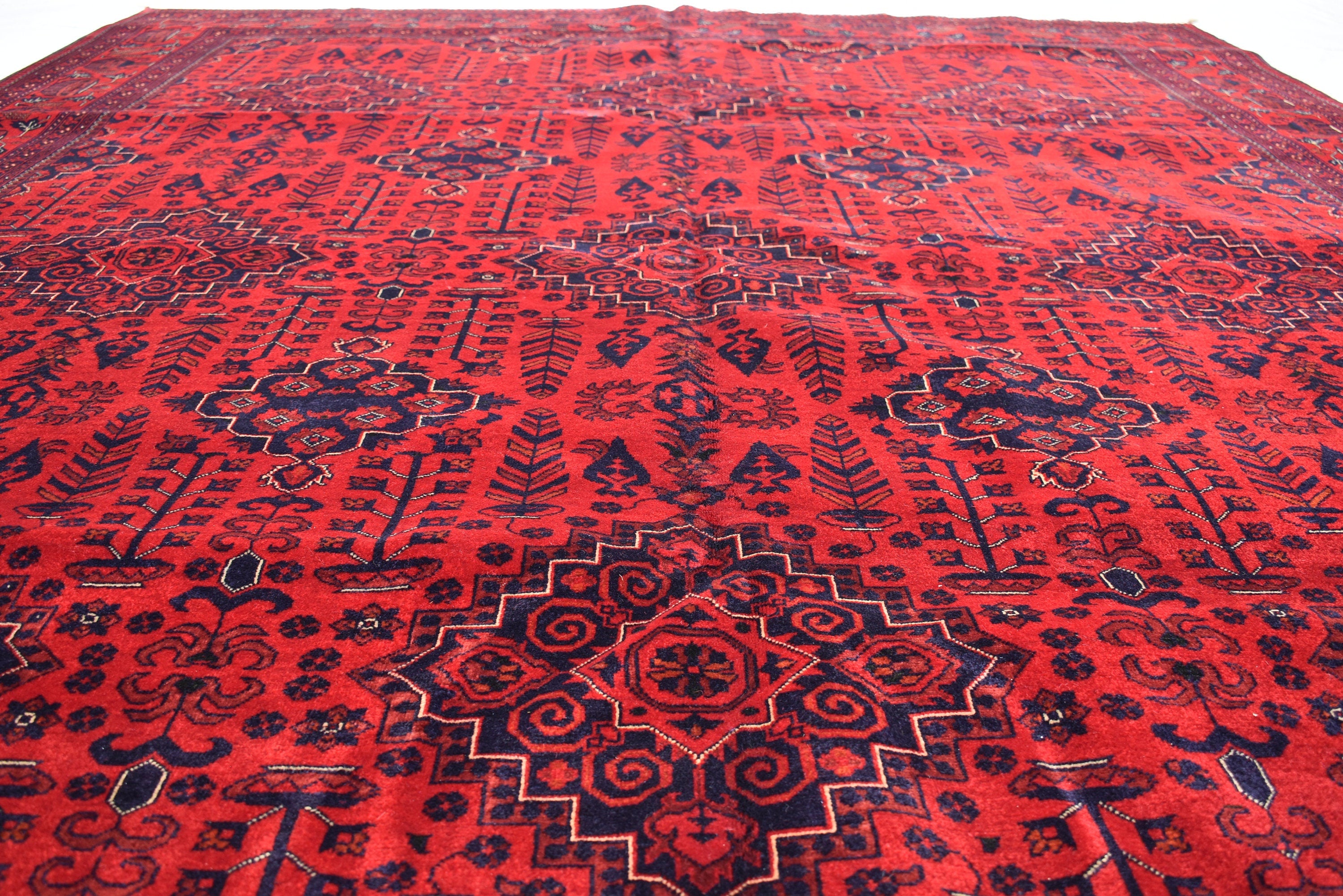 8x11 Top Quality Rug-Top Quality Handwoven Oriental Rug for Elegant Interiors,Rug for Living Room, Dining room Rug, Rich Red and Blue Rug
