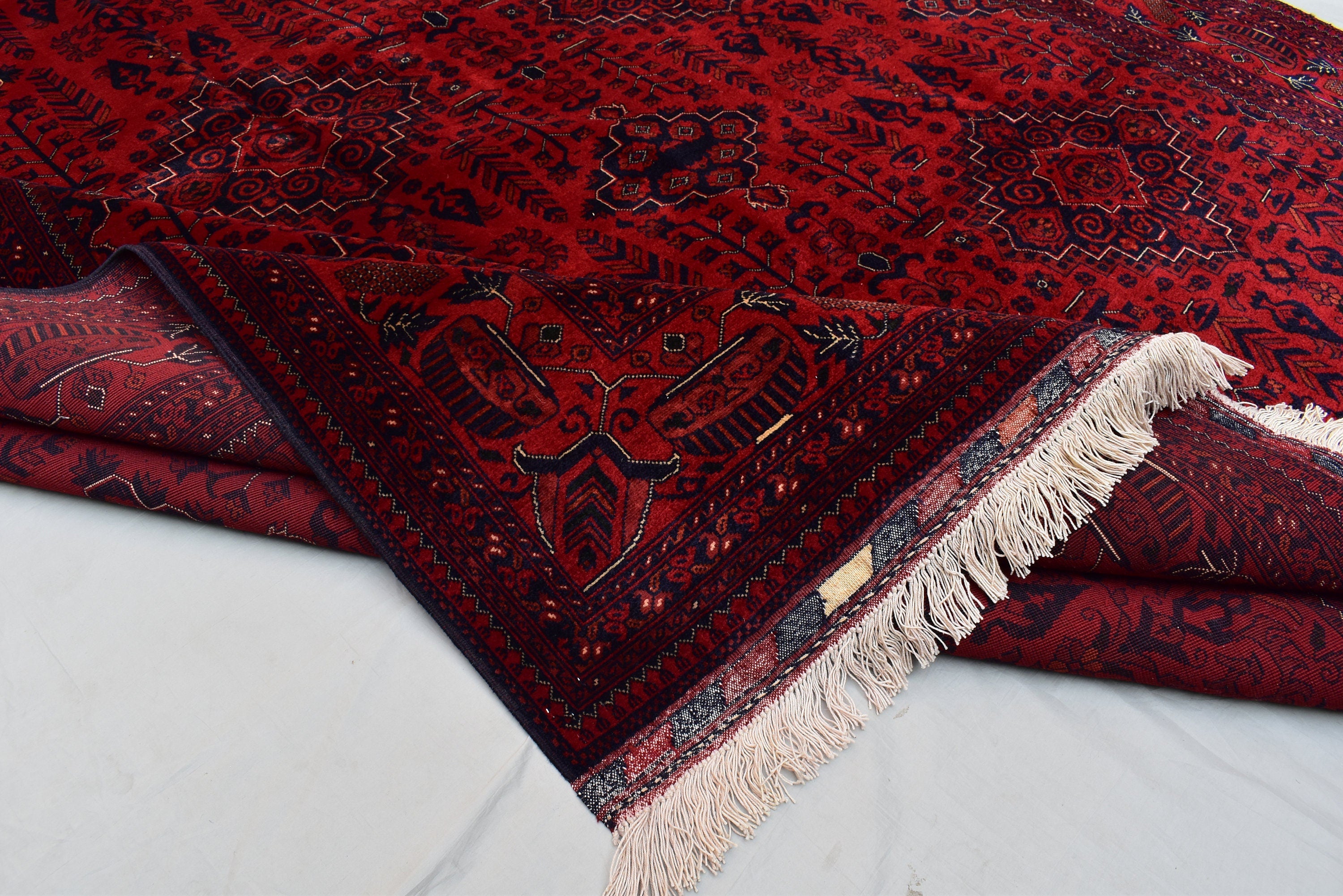 8x11 Top Quality Rug-Top Quality Handwoven Oriental Rug for Elegant Interiors,Rug for Living Room, Dining room Rug, Rich Red and Blue Rug