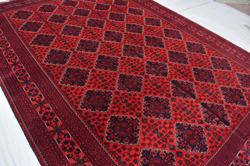 11.8x8.1 Ft Large Area Rug Bokhara Rug Sale Price Turkmen 100% Wool Afghan Veg Dyes Handmade Bukhara Pattern Area Rug Turkmen Oriental Rug
